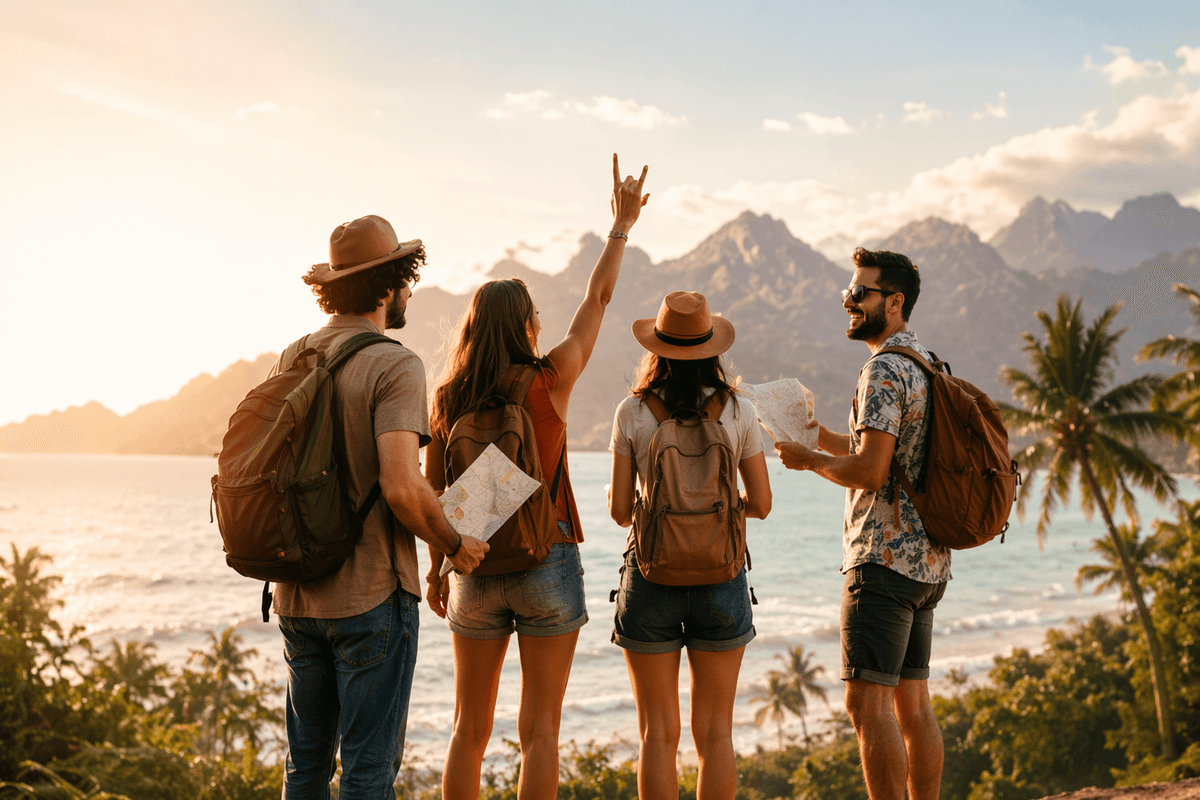 Travelers planning a trip